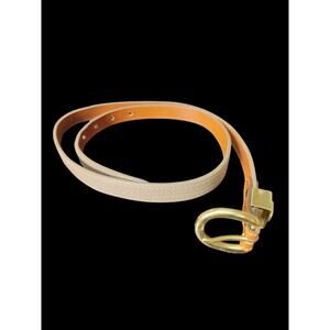 Vintage Dooney Bourke tan all weather leather skinny belt sz 34-36
